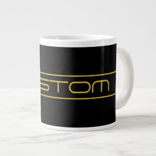 Moderne stilvolle editierbare Goldtext- und Linien Jumbo-Tasse