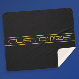 Moderne stilvolle editierbare Goldtext- und Linien Sherpadecke