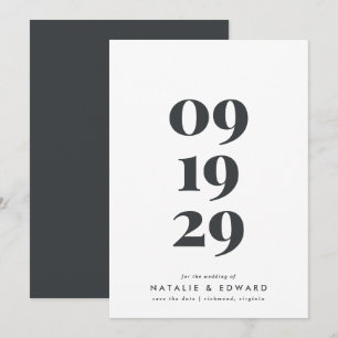 Moderne stilvolle einfache Typografie Hochzeit Save The Date