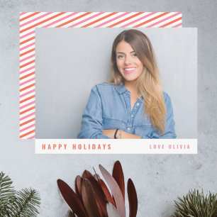 Moderne stilvolle einfache Weihnachts-Single-Foto Feiertagskarte
