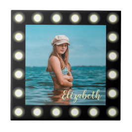 Moderne, stilvolle, einzigartige Schwarz-Quadrat-F Fliese