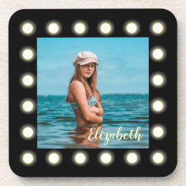 Moderne, stilvolle, einzigartige Schwarz-Quadrat-F Getränkeuntersetzer