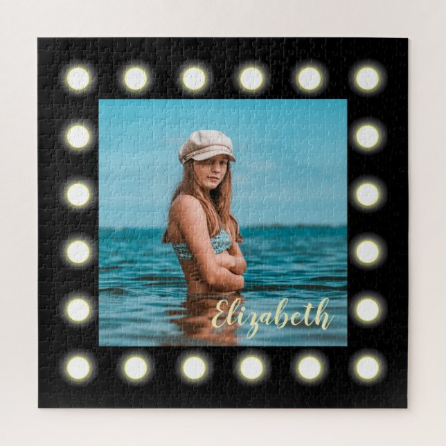 Moderne, stilvolle, einzigartige Schwarz-Quadrat-F Puzzle (Vertikal)