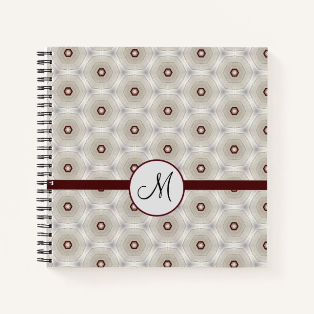 Moderne, stilvolle Elegant Monogram Custom Notizbuch (Vorderseite)