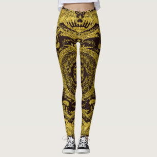 Moderne stilvolle Elegante Gold Barock Leggings