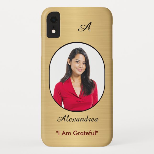 Moderne stilvolle Elegante Gold Black Personalize Case-Mate iPhone Hülle (Rückseite)