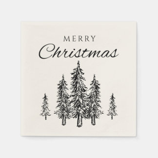 Moderne stilvolle elegante handgezeichnete Baum-Fe Serviette