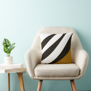 Moderne stilvolle elegante schwarze weiße braune S Kissen