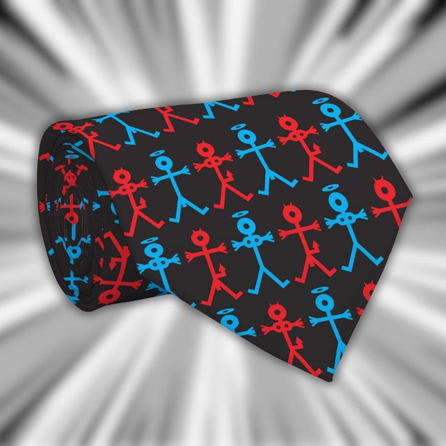 Moderne stilvolle Engel-Teufel-Icons Muster Krawatte (Modern Stylish Angel Devil Icons Pattern Tie)