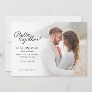 Moderne, stilvolle Foto Script Wedding Save The Date