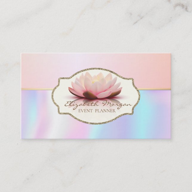 Moderne, stilvolle Frame Lotus Blume Visitenkarte (Vorderseite)