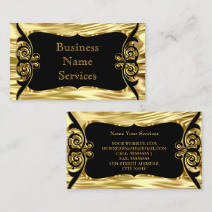 Moderne stilvolle Geschäft Deco Gold Schwarz Visitenkarte
