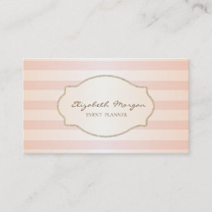 Moderne stilvolle gestreifte Gold Glitter Rahmen Visitenkarte