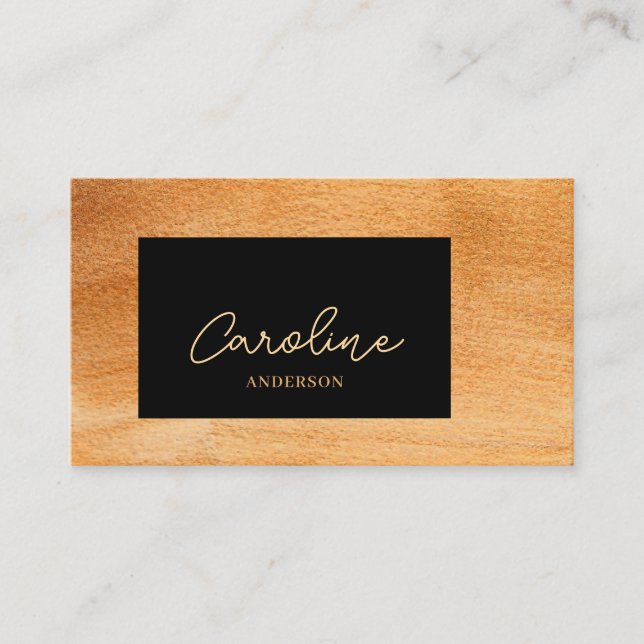 Moderne, stilvolle Gold Black Business Card Visitenkarte (Vorderseite)
