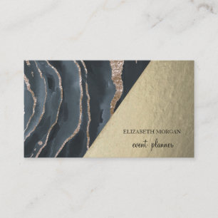 Moderne stilvolle gold-schwarze Marmor-Geometrie Visitenkarte