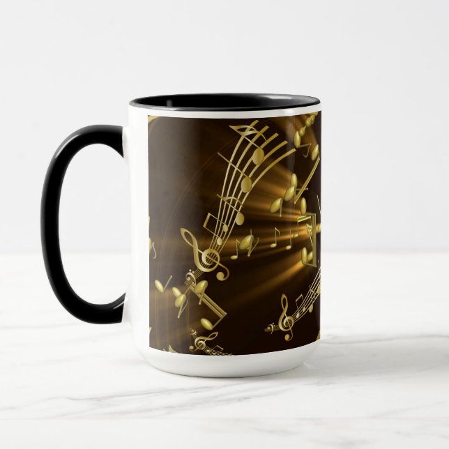 Moderne, stilvolle Goldene Notizen Tasse (Links)