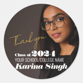 Moderne stilvolle Graduierungsparty Runder Aufkleber