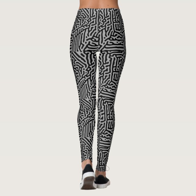 Moderne, stilvolle Gray & Black Classic Leggings (Rückseite)