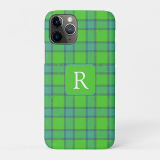 Moderne stilvolle grüne und blaue Karo-Tartan-Mono Case-Mate iPhone Hülle