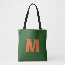 Moderne stilvolle grüne und orangefarbene Monogram