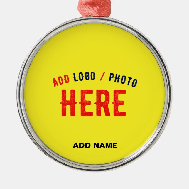 MODERNE, STILVOLLE, HELLE GELBEN-ÜBERPRÜFTE MARKE ORNAMENT AUS METALL (Vorne)