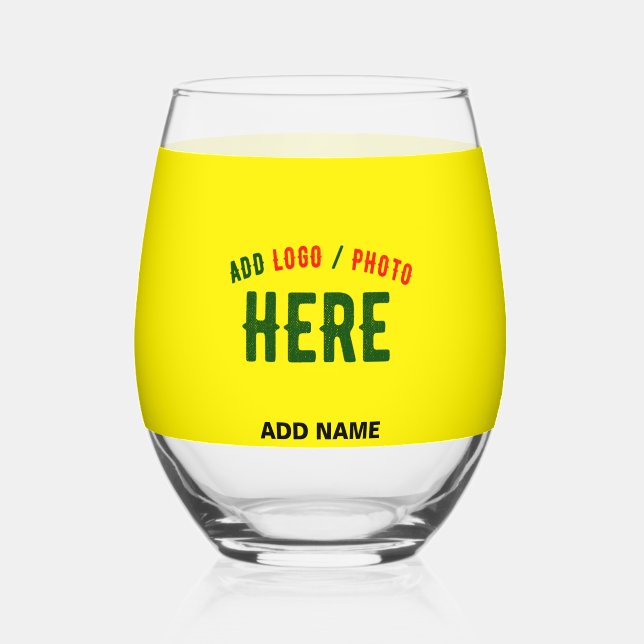 MODERNE, STILVOLLE, HELLE GELBEN-ÜBERPRÜFTE MARKE WEINGLAS OHNE STIEL (Vorderseite)
