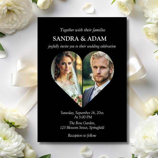 Moderne, stilvolle Hochzeit im Foto Einladung (Von Creator hochgeladen)