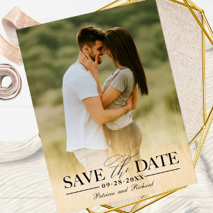 Moderne stilvolle Hochzeit Merken Sie sich das Dat Postkarte