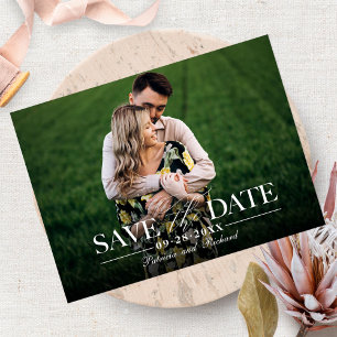 Moderne stilvolle Hochzeit Merken Sie sich das Dat Postkarte