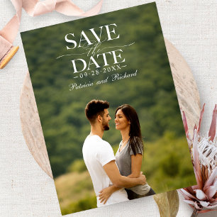 Moderne stilvolle Hochzeit Merken Sie sich den Ter Postkarte
