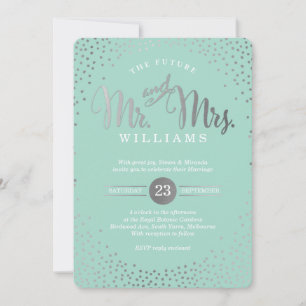MODERNE STILVOLLE HOCHZEIT Mini-Silberkonfetti Min Einladung