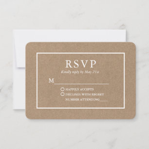 Moderne, stilvolle Hochzeit RSVP Karte