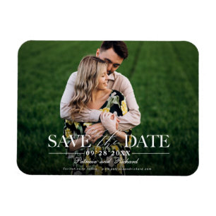Moderne, stilvolle Hochzeit spart das Date-Foto Magnet