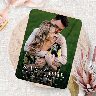 Moderne, stilvolle Hochzeit spart das Date-Foto Magnet