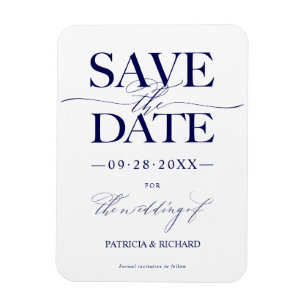 Moderne, stilvolle Hochzeit spart das Date Non Fot Magnet