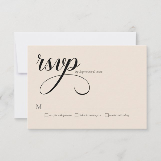 Moderne stilvolle Hochzeitseinlage mit QR-Code RSVP Karte (Vorderseite)