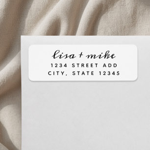 Moderne stilvolle Hochzeitsrücksendeadresse