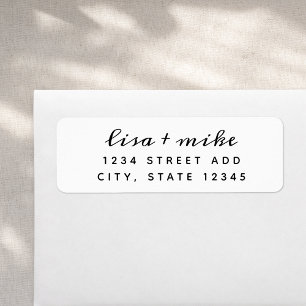 Moderne stilvolle Hochzeitsrücksendeadresse