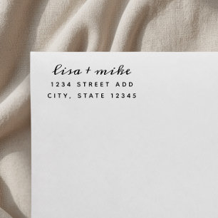 Moderne stilvolle Hochzeitsrücksendeadresse Permastempel