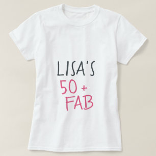 Moderne Stilvolle Hot Pink Black 50 Fabulous Gebur T-Shirt