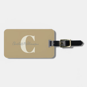 Moderne stilvolle Kalligrafie monogrammiert Gold B Gepäckanhänger