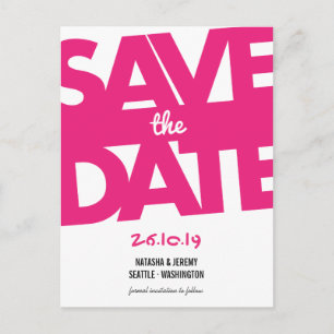 Moderne, stilvolle Kett-Typografie Save the Date Ankündigungspostkarte