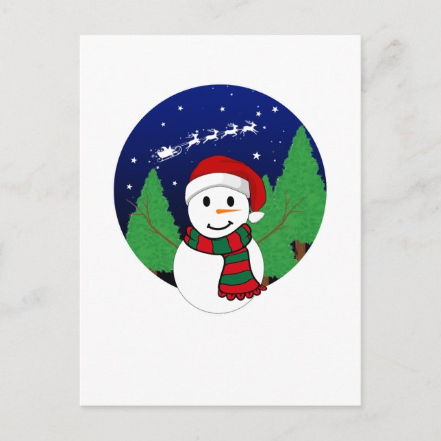 Moderne stilvolle Kunstillustrierung Weihnachtsdes Postkarte (Vorderseite)