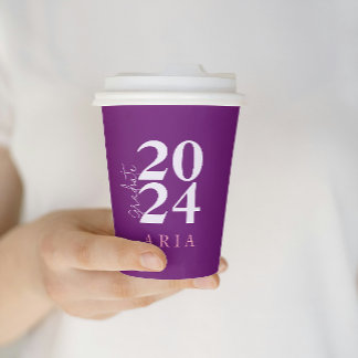 Moderne, stilvolle Lavender Lila Graduation Party Pappbecher