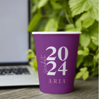 Moderne, stilvolle Lavender Lila Graduation Party Pappbecher