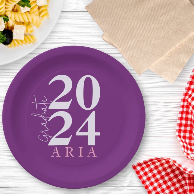 Moderne, stilvolle Lavender Lila Graduation Party Pappteller (Von Creator hochgeladen)