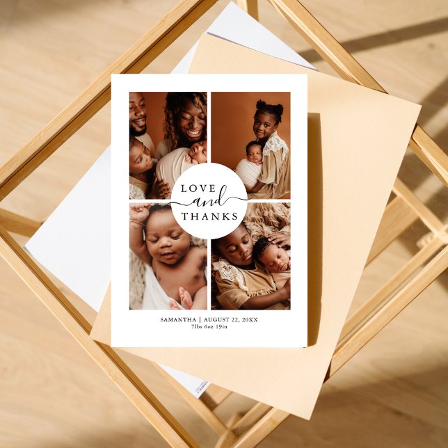 Moderne stilvolle Liebe dank Foto Birt Ankündigung (Von Creator hochgeladen)