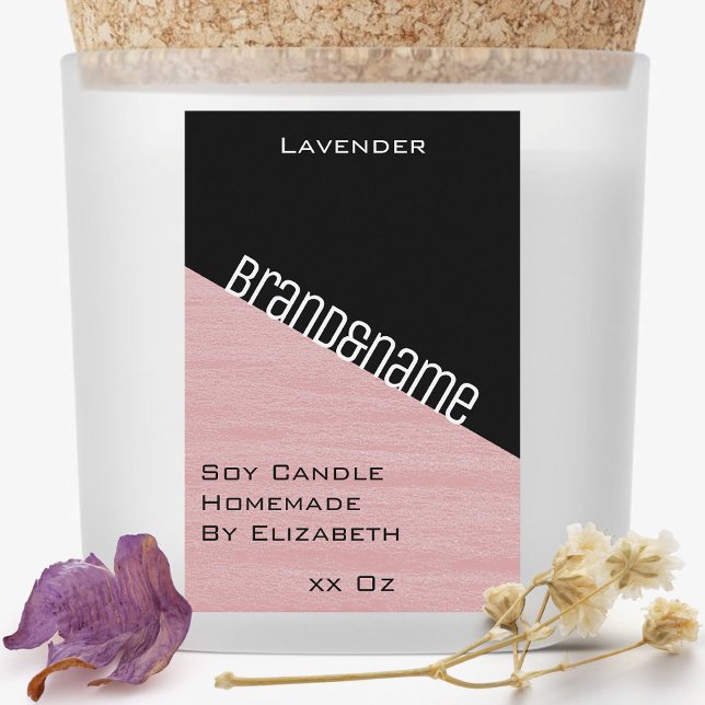 Moderne, stilvolle Lilac Black Two Colors Candles  Lebensmitteletikett (Von Creator hochgeladen)