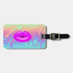 Moderne stilvolle Lippen, ombre holografisch Gepäckanhänger
