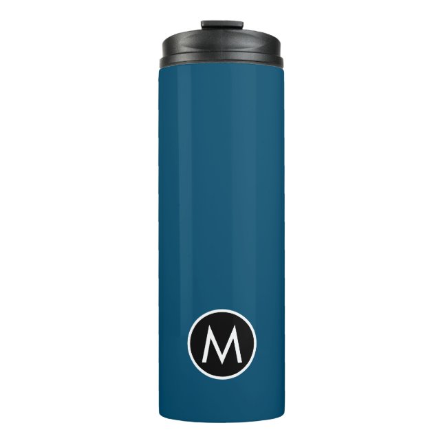 Moderne, stilvolle Magenta Monogram Travel Mug Thermosbecher (Vorderseite)